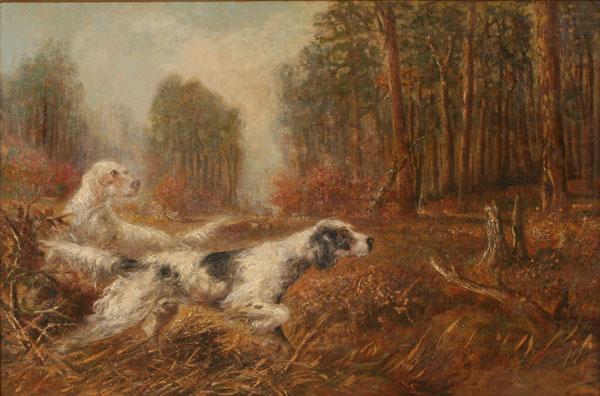 unknow artist Oil painting of hunting dogs by Verner Moore White. china oil painting image